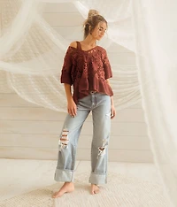 Crochet Peplum Sweater