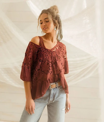 Crochet Peplum Sweater