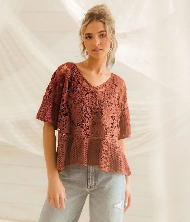 Crochet Peplum Sweater