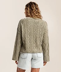 Washed Cable Knit Sweater