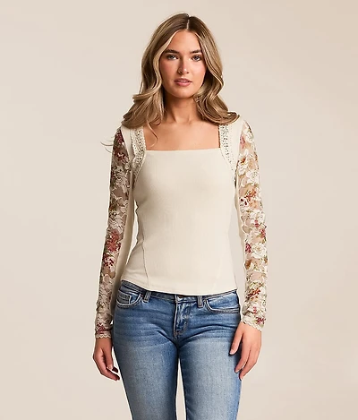 Crochet Square Neck Top