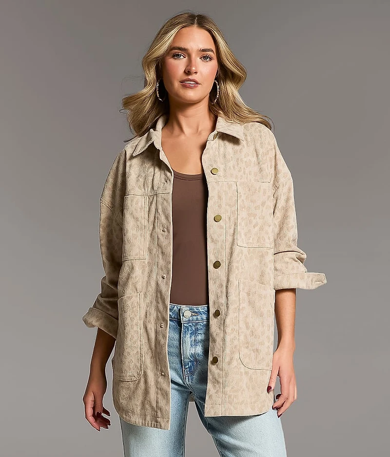 Corduroy Cheetah Shacket