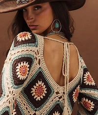 Crochet Fringe Cropped Sweater