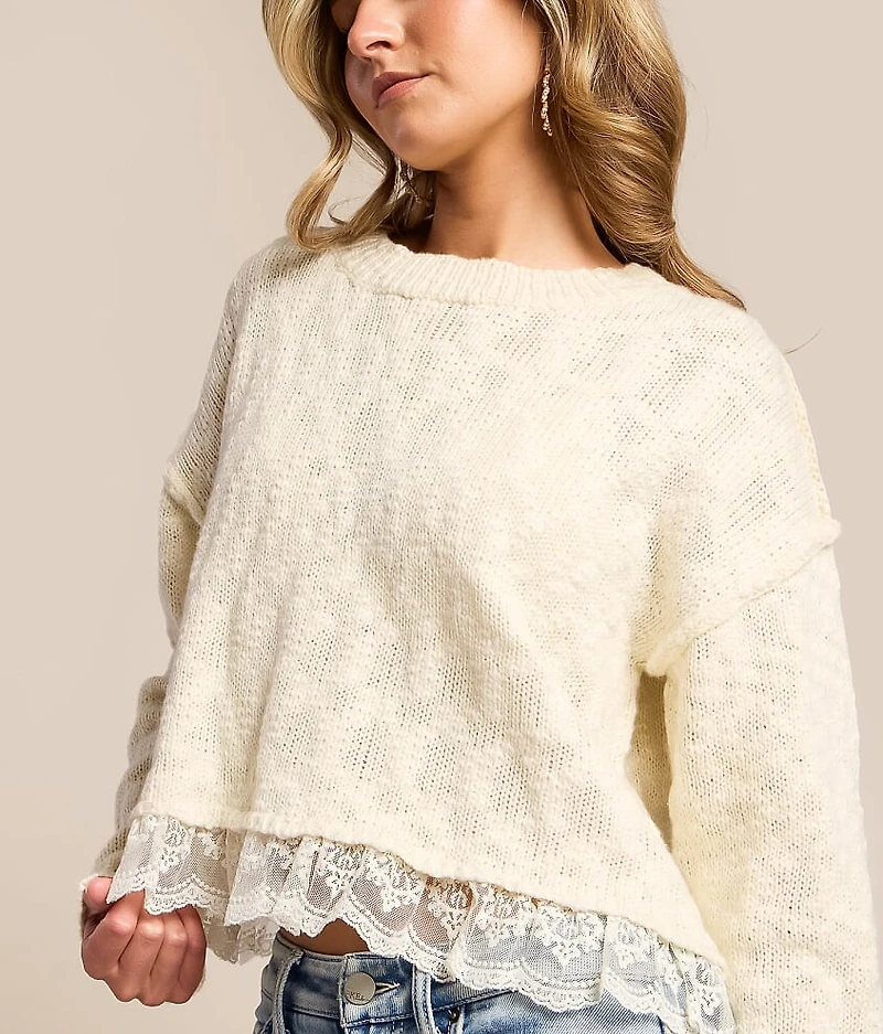 Lace Trim Sweater