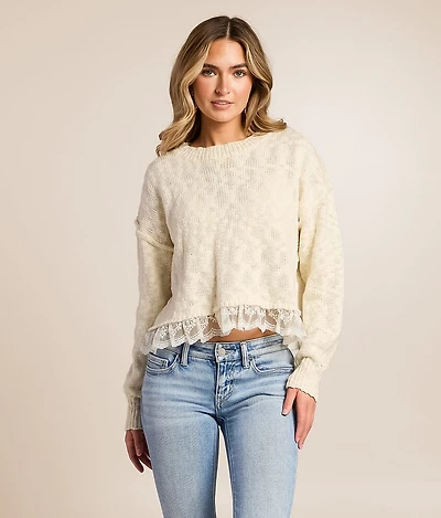 Lace Trim Sweater