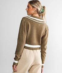 Varsity Stripe Cropped Sweater