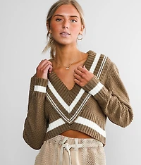 Varsity Stripe Cropped Sweater