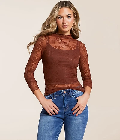 Willow & Root Sheer Lace Top