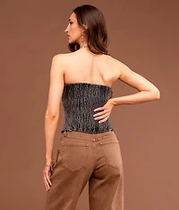 Sterling & Lace-Up Denim Tube Top