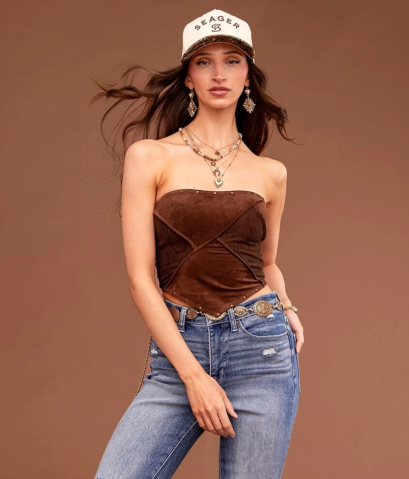 Pieced Lace Hanky Tube Top