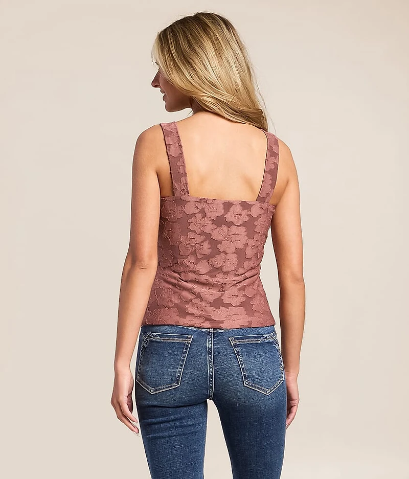 Textured Floral Tank Top