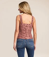 Textured Floral Tank Top