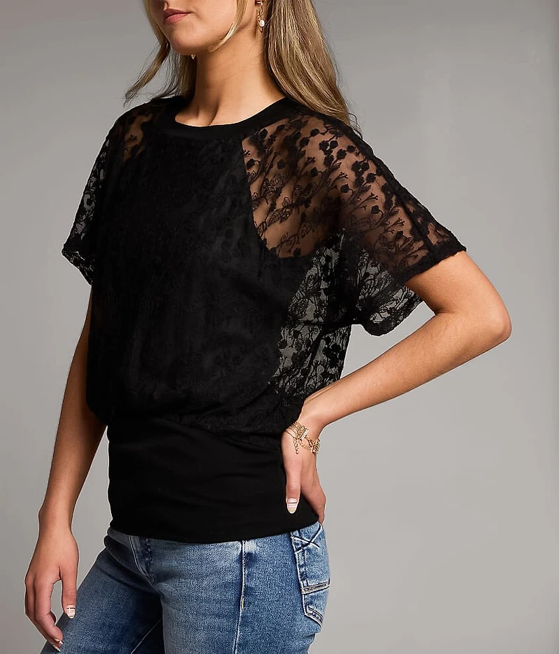 Floral Mesh Top