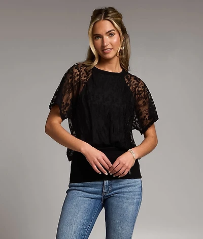 Floral Mesh Top