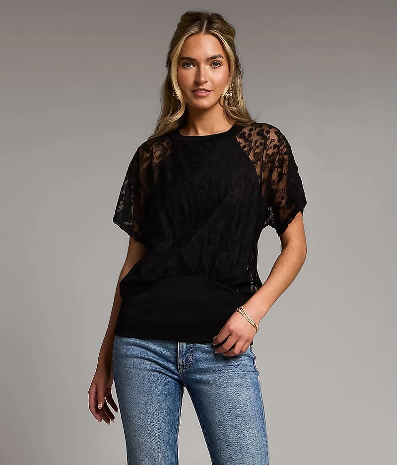 Floral Mesh Top
