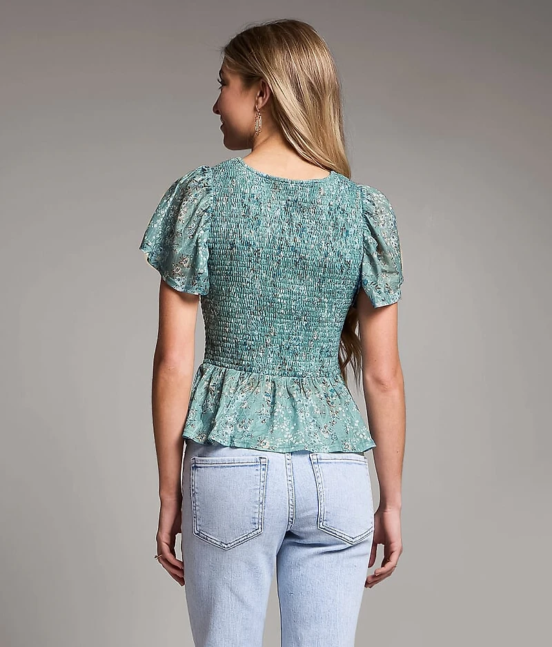 Floral Ruffle Top
