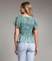 Floral Ruffle Top