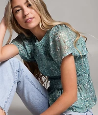 Floral Ruffle Top