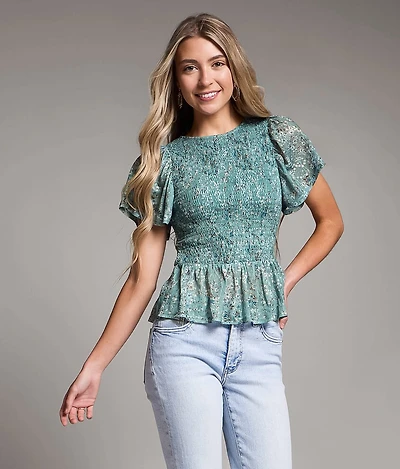 Floral Ruffle Top