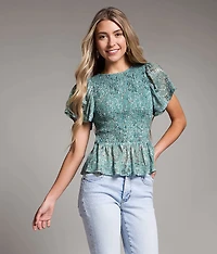 Floral Ruffle Top
