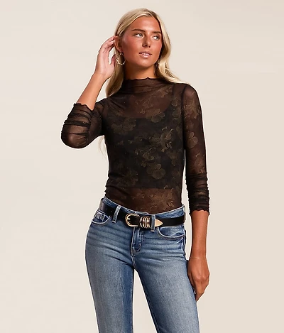 Floral Mesh Top