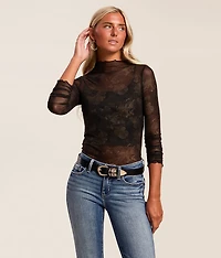 Floral Mesh Top