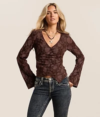 Icon Edit - Floral Flocked Top
