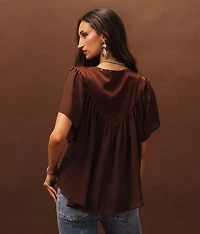 Sterling & Studded Front Tie Top