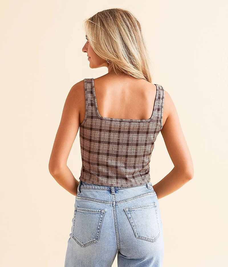 Plaid Corset Tank Top