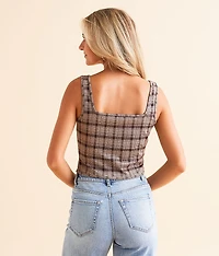 Plaid Corset Tank Top