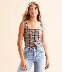 Plaid Corset Tank Top