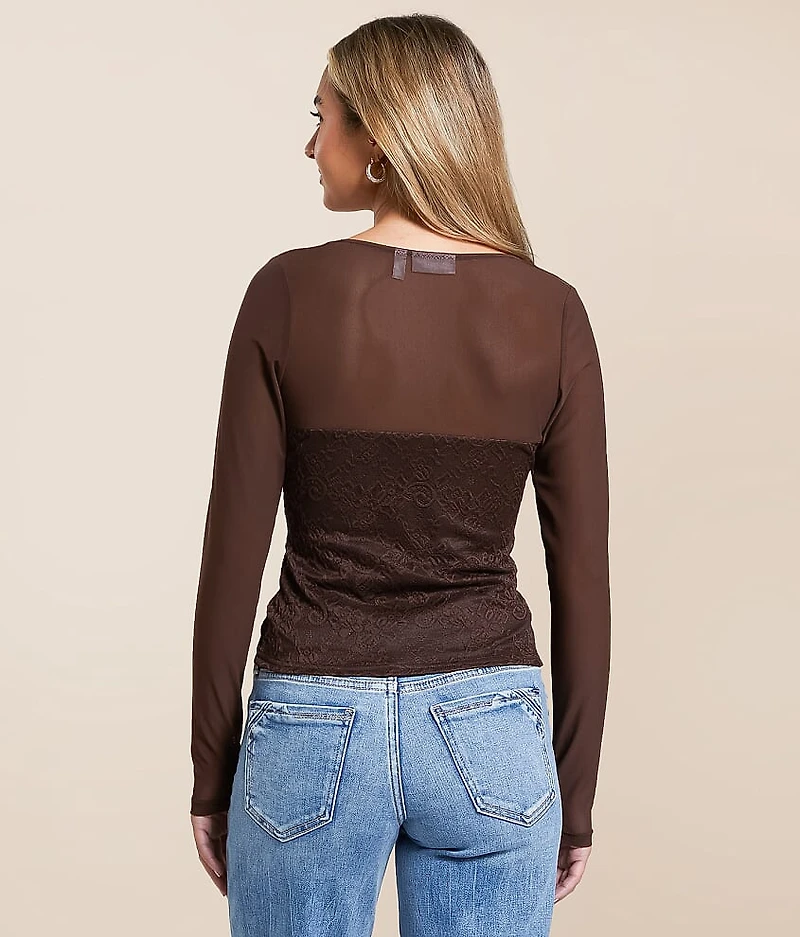 Pieced Floral Lace Top