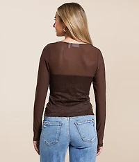 Pieced Floral Lace Top