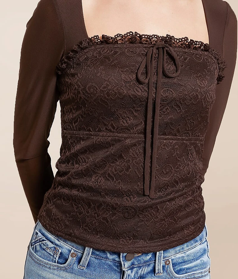 Pieced Floral Lace Top