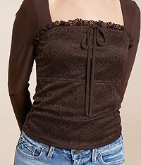 Pieced Floral Lace Top