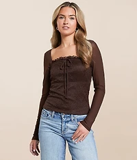 Pieced Floral Lace Top