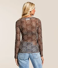 Rhinestone Leopard Top