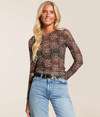 Rhinestone Leopard Top