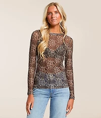 Rhinestone Leopard Top