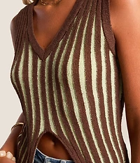 Wide Rib Split Front Tank Top