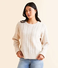 Rhinestone Cable Knit Sweater
