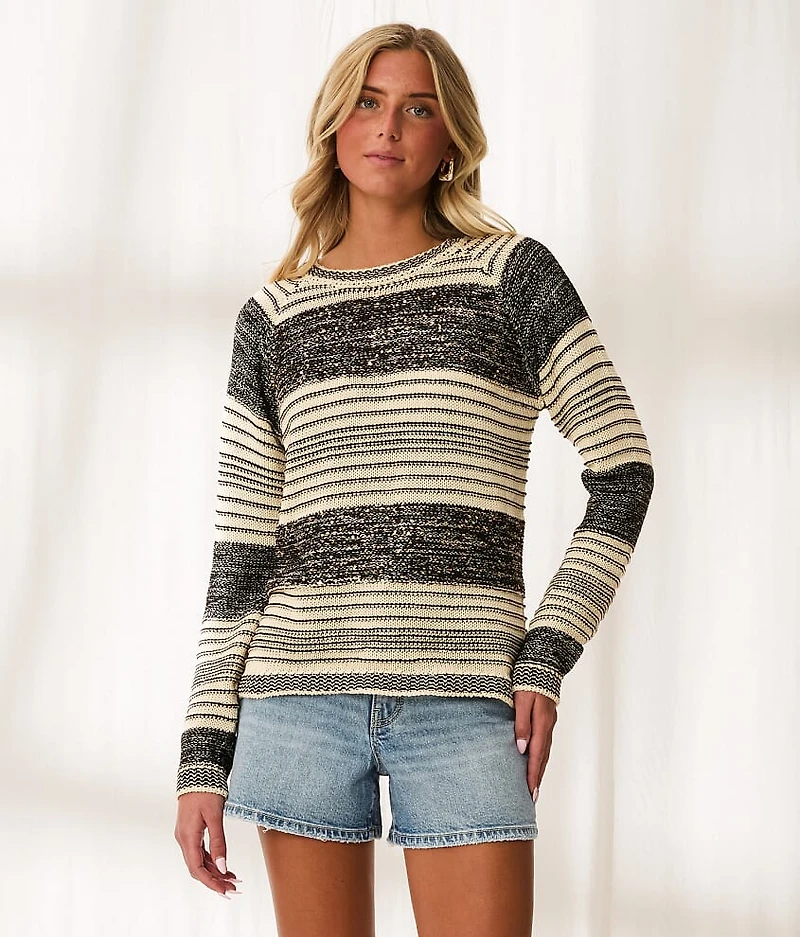 Resort Edit - Striped Sequin Sweater