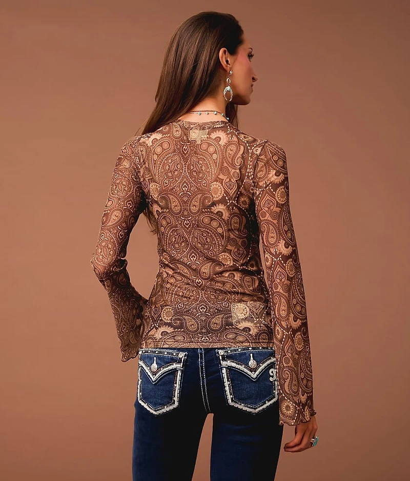 Paisley Mesh Top