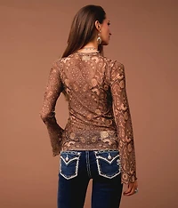 Paisley Mesh Top