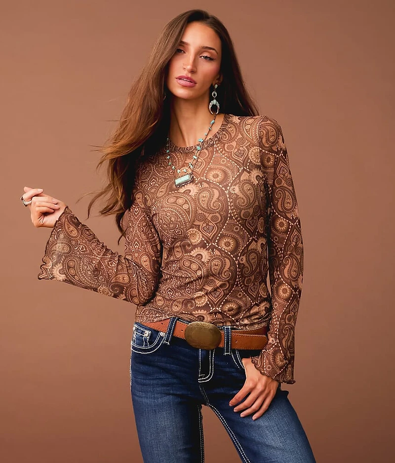 Paisley Mesh Top