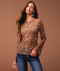 Paisley Mesh Top