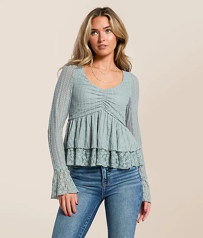 Lace Ruffle Top