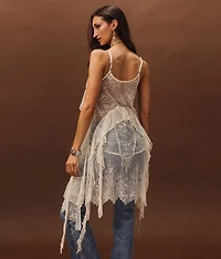 Eyelash Lace Fringe Tank Top