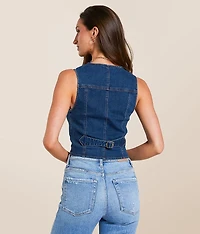 Contrast Stitch Denim Vest