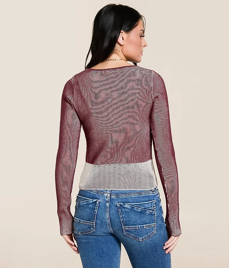 Contrast Ribbed Top